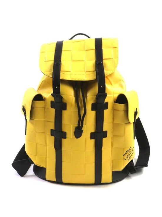 Louis Vuitton Damier Scuba Christopher MM Leather Backpack Yellow Black main image 9